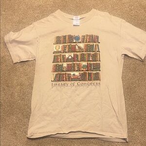 Gildan Beige Library of Congress Tee